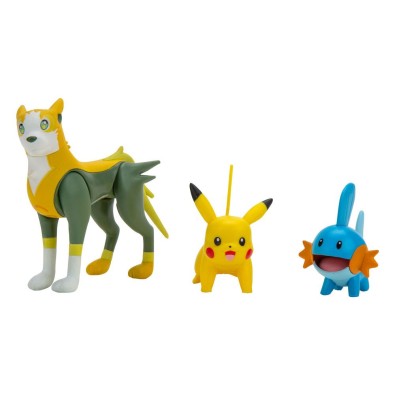 Pokémon Battle Figure 3-Pack Mudkip, Pikachu #1, Boltund 5 cm