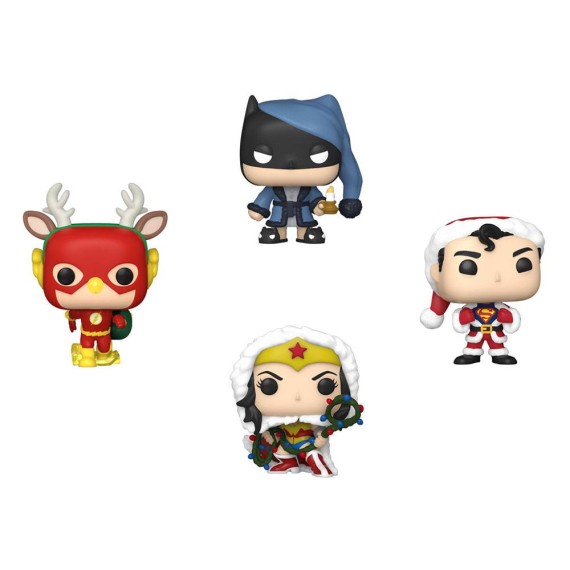 DC Comics Holiday 2022 Pocket POP! Vinyl Mini Figures 4er-Pack Tree Holiday Box 4 cm