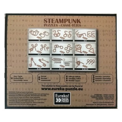 9 Steampunk Puzzles-Brown Box