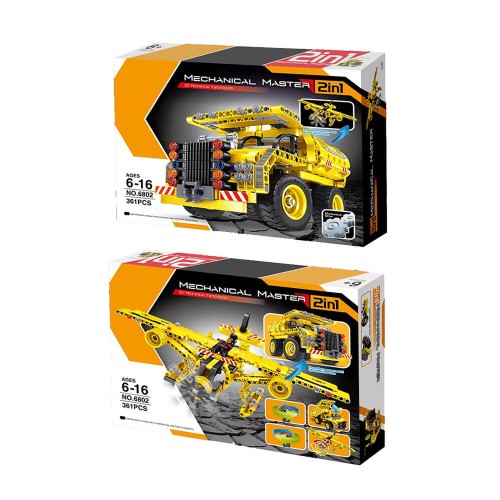 Mechanical Master: 2 in 1 Construction Dump Truck & Plane - 361pcs