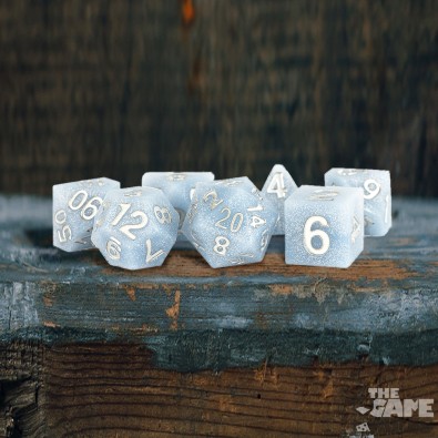 16mm Sharp Edge Silicone Rubber Poly Dice Set Glacial Debris