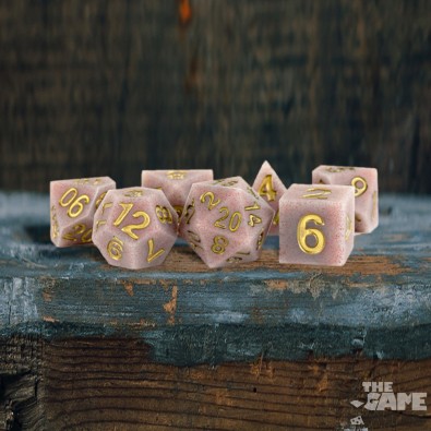 16mm Sharp Edge Silicone Rubber Poly Dice Set Volcanic Soot