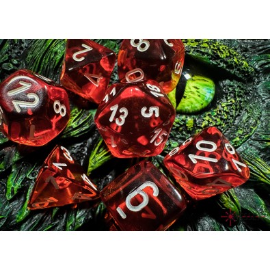 Chessex Translucent Polyhedral 7-Die Set - Orange/White Chessex Translucent Polyhedral 7-Die Set - Orange/White