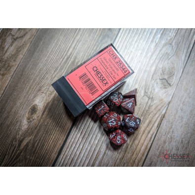 Chessex Speckled Polyhedral 7-Die Set - Silver Volcano