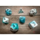 Chessex Gemini Polyhedral 7-Die Set White Teal w/Black