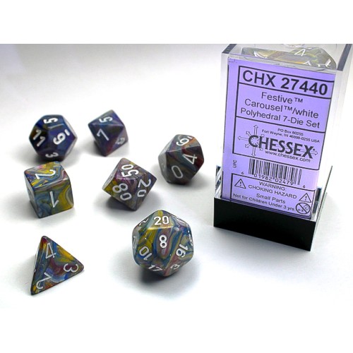 Chessex Festive 7-Die-Set - Carousel w/White