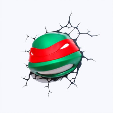 Χελωνονιντζάκια: Raphael - Face 3D Φωτιστικό Τοίχου