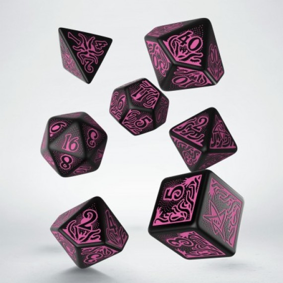 Call of Cthulhu 7th Edition - Black & Magenta Dice Set (7)