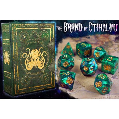 Brand of Cthulhu Dice - Drowned Green Polyhedral Set Brand of Cthulhu Dice - Drowned Green Polyhedral Set
