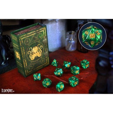 Brand of Cthulhu Dice - Drowned Green Polyhedral Set Brand of Cthulhu Dice - Drowned Green Polyhedral Set