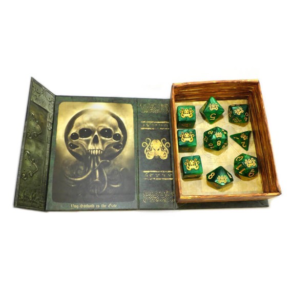 Brand of Cthulhu Dice - Drowned Green Polyhedral Set