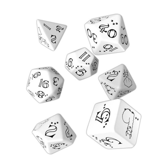 Bright Llama Dice Set (White & black)