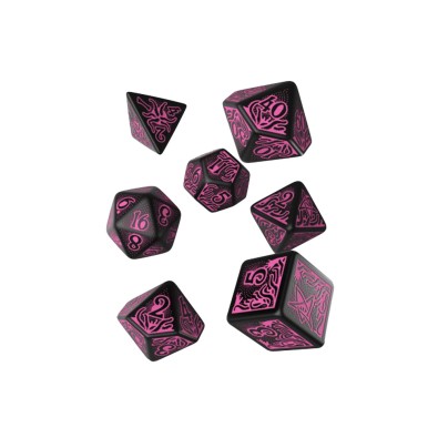 Call of Cthulhu 7th Edition - Black & Magenta Dice Set (7)