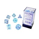 Borealis Polyhedral Icicle/light blue Luminary Dice Set x7