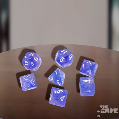 Borealis Polyhedral Purple/White Luminary Dice Set x7 Borealis Polyhedral Purple/White Luminary Dice Set x7