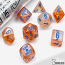 Chessex Borealis Polyhedral Rose Gold/light blue Luminary 7-Die Set