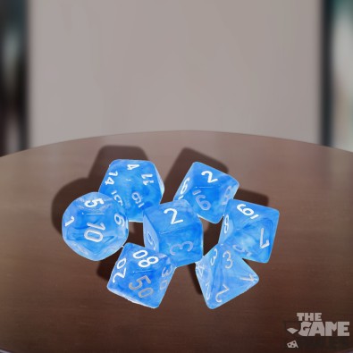 Borealis Polyhedral Sky Blue/White Luminary Dice Set x7 Borealis Polyhedral Sky Blue/White Luminary Dice Set x7