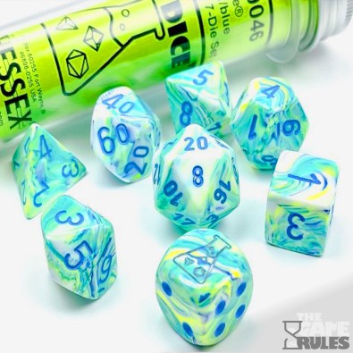 Chessex Festive Polyhedral Garden/blue 7-Die Set