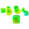 Chessex Gemini Polyhedral Plasma Green-Teal/orange Luminary 7-Die Set