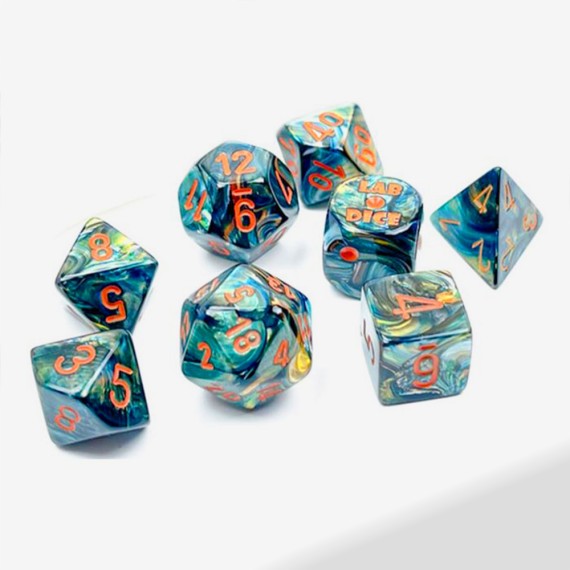 Chessex Lustrous Polyhedral Alpestris/orange 7-Die Set