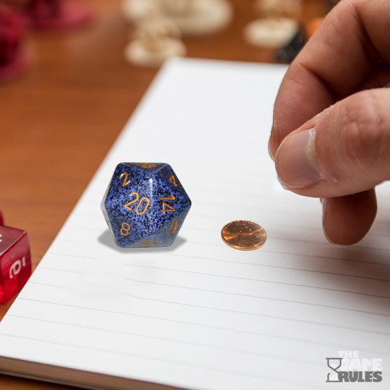 Chessex Speckled 34mm 20-Sided Dice - Golden Cobalt