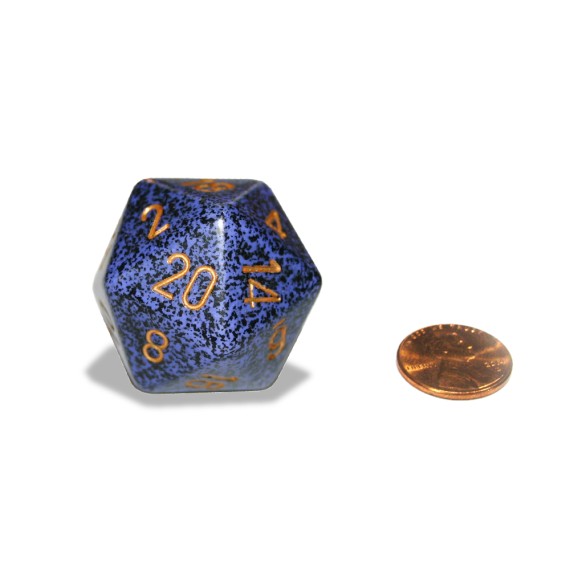 Chessex Speckled 34mm 20-Sided Dice - Golden Cobalt