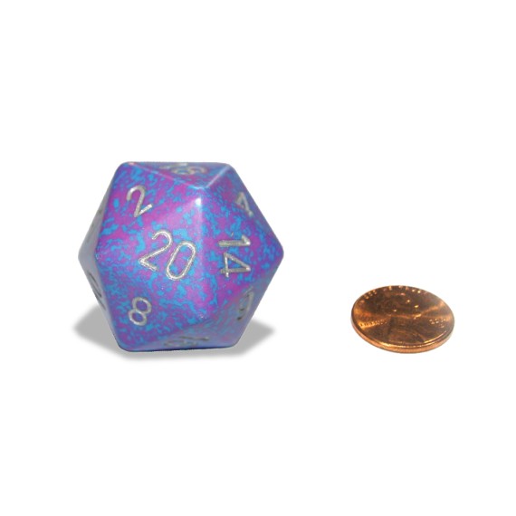 Chessex Speckled 34mm 20-Sided Dice - Silver Tetra