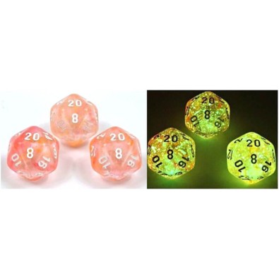 Chessex Lab Dice 4 - Nebula Supernova/White Luminary (7 Die Set)