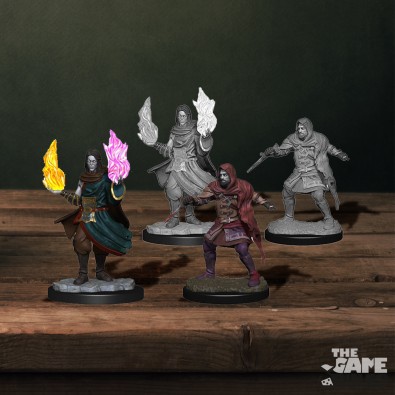 Critical Role Unpainted Miniatures: Hollow One Rogue and Sorceror Male