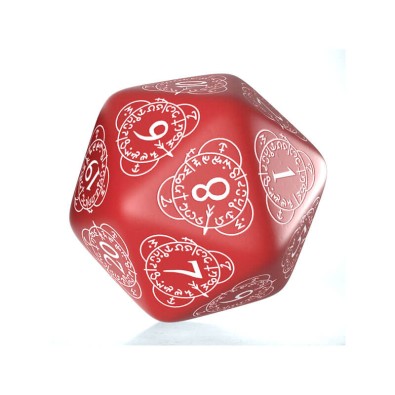 D20 Level Counter: Red & White Die