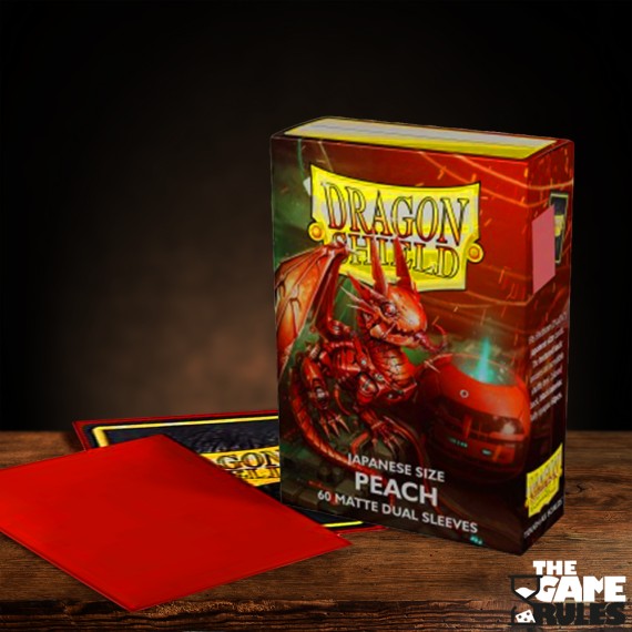 Dragon Shield Japanese Size Matte Dual Sleeves - Peach (60 Sleeves)