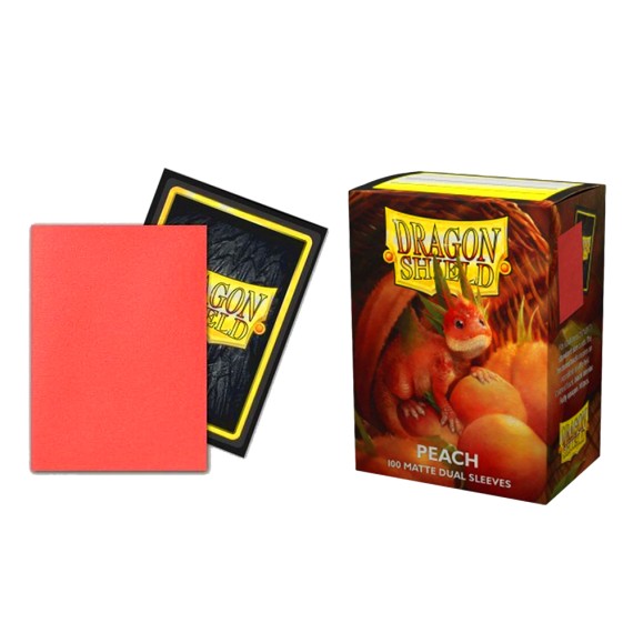 Dragon Shield Standard Size Matte Dual Sleeves - Peach (100 Sleeves)