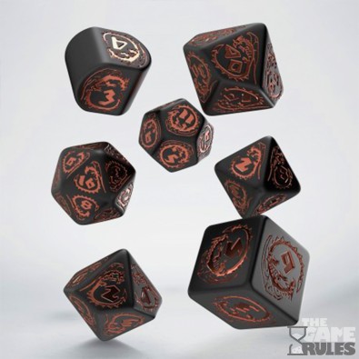 Dragons Modern Dice Set Black & Copper (7)