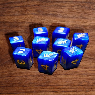 Elder Dice (9d6 Tube) Elder Sign Blue Aether