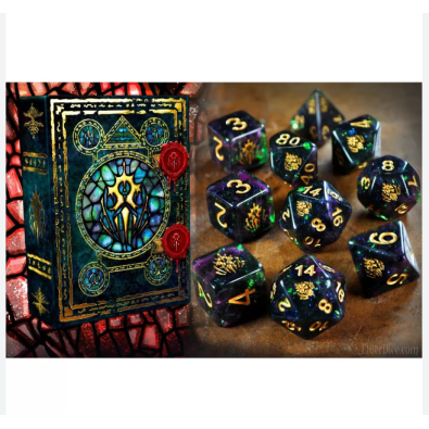 Elder Dice Mythic Crest of Dagon Glass and Wax Edition