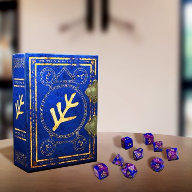 Elder Dice Polyhedral Elder Sign Blue Aether