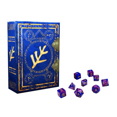 Elder Dice Polyhedral Elder Sign Blue Aether