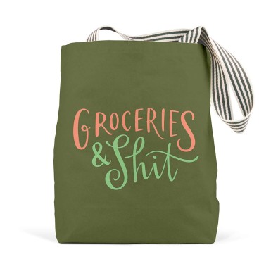 Em & Friends: Groceries & Shit (Olive) - Πάνινη Τσάντα Em & Friends: Groceries & Shit (Olive) - Πάνινη Τσάντα