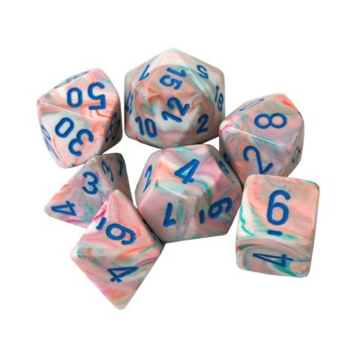 Festive Mini-Polyhedral Pop Art/blue 7-Die set Festive Mini-Polyhedral Pop Art/blue 7-Die set