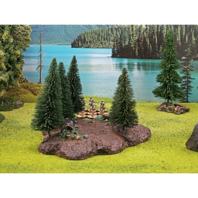 Forest Base with 10 Trees Tabletop Terrain, Removable Forest Base with 10 Trees Tabletop Terrain, Removable