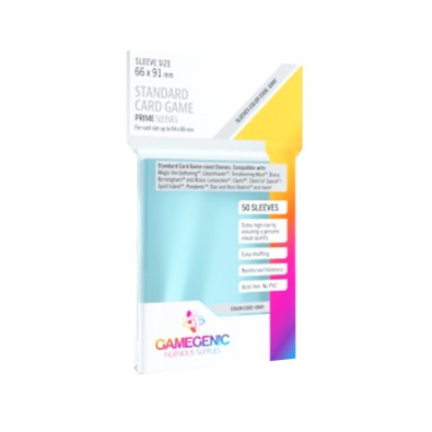 Gamegenic - PRIME Standard Card Game Sleeves 66 x 91 mm - Clear (50 Sleeves)