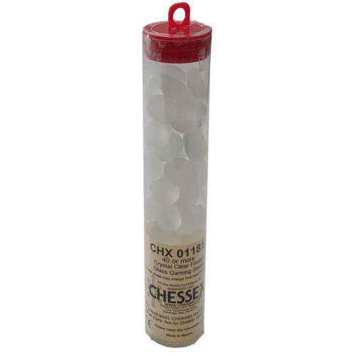 Gaming Glass Stones in Tube - Frosted Crystal Clear (40)