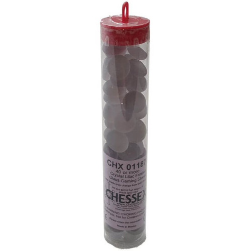 Gaming Glass Stones in Tube - Frosted Crystal Lilac (40)