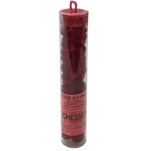 Gaming Glass Stones in Tube - Frosted Crystal Red (40)