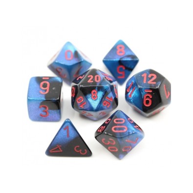 Gemini Mini-Polyhedral Black-Starlight/red 7-Die set Gemini Mini-Polyhedral Black-Starlight/red 7-Die set