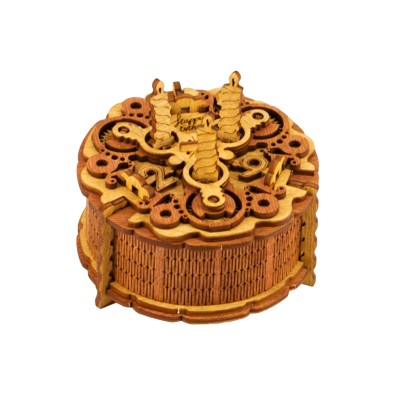Gift Puzzlebox - Wooden Gift Vault - Birthday Cake