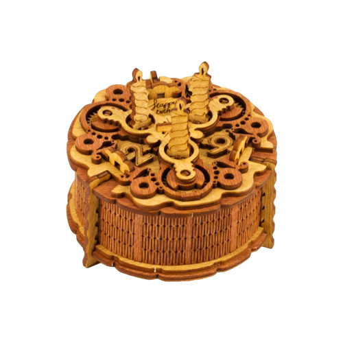 Gift Puzzlebox - Wooden Gift Vault - Birthday Cake