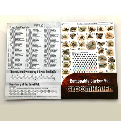 Gloomhaven: Jaws of the Lion Removable Sticker Set & Map