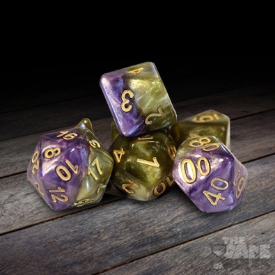 Halfsies Dice - Queen's Dice (7 Dice Polyhedral Set)