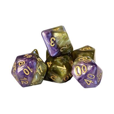 Halfsies Dice - Queen's Dice (7 Dice Polyhedral Set)